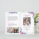 フローラ葬儀プログラムテンプレート (スタンド正面)