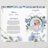 フローラ葬儀プログラムテンプレート (正面/裏面)