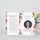 フローラ葬儀プログラムテンプレート (スタンド正面)