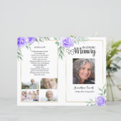 フローラ葬儀プログラムテンプレート (スタンド正面)