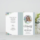 フローラ葬儀プログラムテンプレート (スタンド正面)