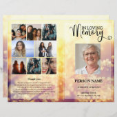 フローラ葬儀プログラムテンプレート (正面/裏面)