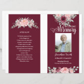 フローラ葬儀プログラムテンプレート (正面/裏面)