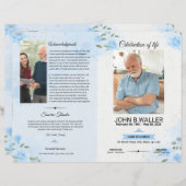 フローラ葬儀プログラムテンプレート (正面/裏面)