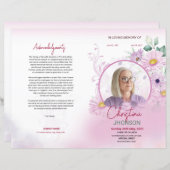 フローラ葬儀プログラムテンプレート (正面/裏面)