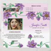 フローラ葬儀プログラムテンプレート (正面/裏面)