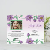 フローラ葬儀プログラムテンプレート (スタンド正面)