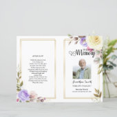 フローラ葬儀プログラムテンプレート (スタンド正面)