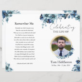 フローラ葬儀プログラムテンプレート (正面/裏面)