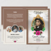 フローラ葬儀プログラムテンプレート (正面/裏面)