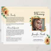 フローラ葬儀プログラムテンプレート (正面/裏面)