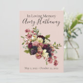 フローラ葬儀悔やみや弔慰写真記念祈りの言葉カード 招待状 (スタンド正面)