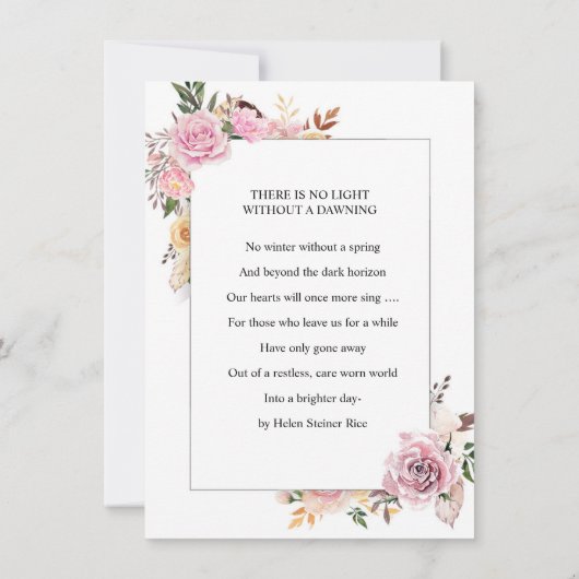 フローラ葬儀祈りの言葉カードテンプレート (裏面)