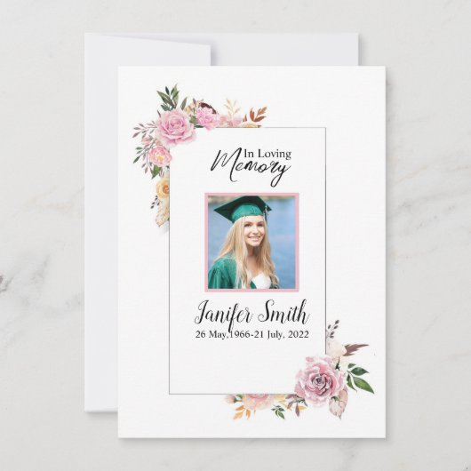 フローラ葬儀祈りの言葉カードテンプレート (正面)