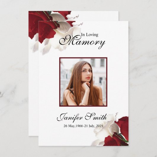 フローラ葬儀祈りの言葉カード (正面/裏面)