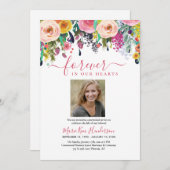 フローラ葬儀記念会写真 招待状 (正面/裏面)