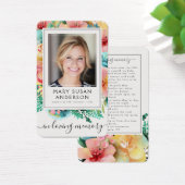 フローラ葬儀記念写真祈りの言葉カード (デスク)