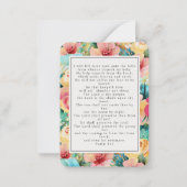 フローラ葬儀記念写真祈りの言葉カード ノートカード (裏面)