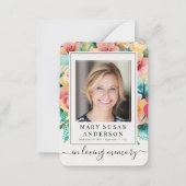 フローラ葬儀記念写真祈りの言葉カード ノートカード (正面)