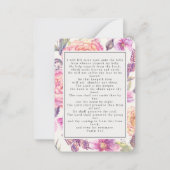 フローラ葬儀記念写真祈りの言葉カード ノートカード (裏面)