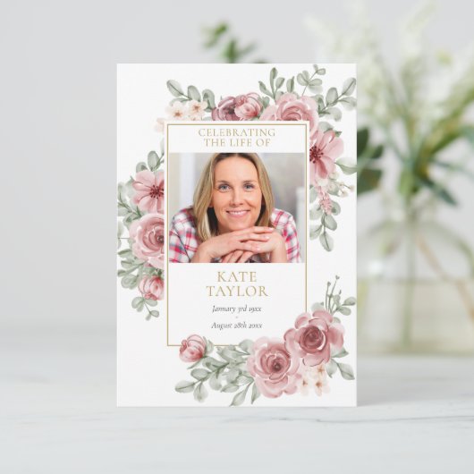 フローラ葬儀記念祈りの言葉フォトカード (スタンド正面)