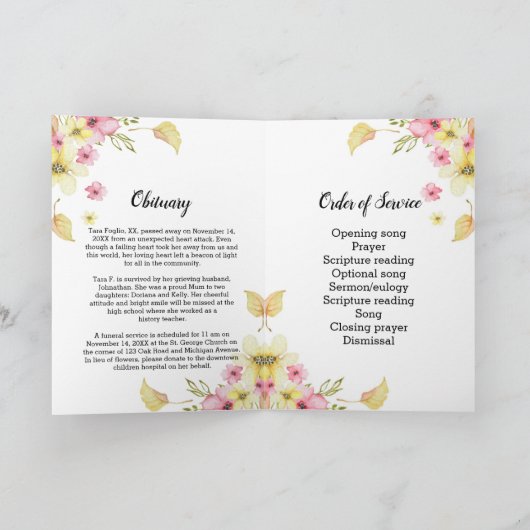 フローラ葬儀 プログラム (内部)