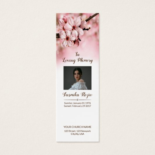 フローラ葬式ブックマークテンプレート (正面)