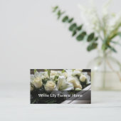 フローラ葬式ホームビジネスカードデザイン 名刺 (スタンド正面)