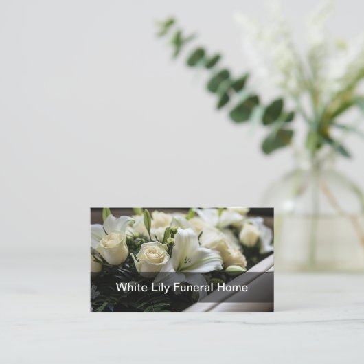 フローラ葬式ホームビジネスカードデザイン 名刺 (スタンド正面)