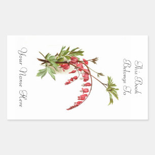 フローラ蔵書票 長方形シール