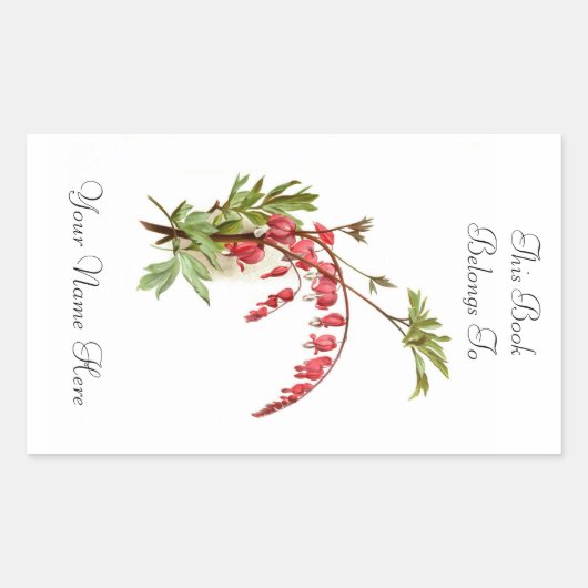 フローラ蔵書票 長方形シール (正面)