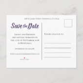 フローラ薄紫とラベカスタムンダーの写真日付を保存 案内ポストカード (裏面)