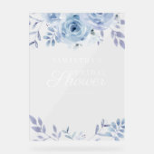 フローラ薄紫フォトブースブライダルシャワー アクリルサイン (正面)