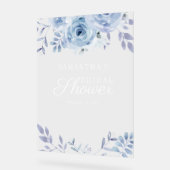 フローラ薄紫フォトブースブライダルシャワー アクリルサイン (傾斜)