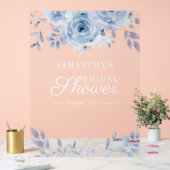 フローラ薄紫フォトブースブライダルシャワー アクリルサイン (ウェディング)