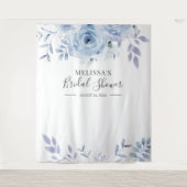フローラ薄紫ブライダルシャワーフォトブース背景 タペストリー (正面)