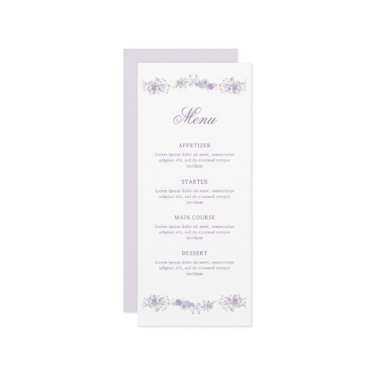 フローラ薄紫ラベンダクラシックー メニュー (正面/裏面インサイチュ)