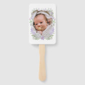 フローラ薄紫ラベンダーフレームバプテスマ ハンドファン (裏面)