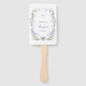 フローラ薄紫ラベンダーフレームバプテスマ ハンドファン (正面)