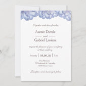 フローラ薄紫白赤面花結婚花びら 招待状 (正面)