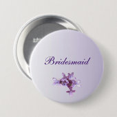 フローラ薄紫結婚の花嫁ピン 缶バッジ (正面&裏面)