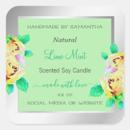 フローラ薄緑色製品の包装ラベル スクエアシール