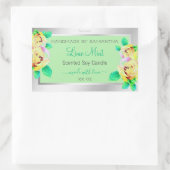 フローラ薄緑色製品の包装ラベル 長方形シール (バッグ)