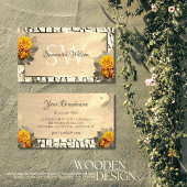 フローラ薄茶色の木目の樹皮イニシャル 名刺