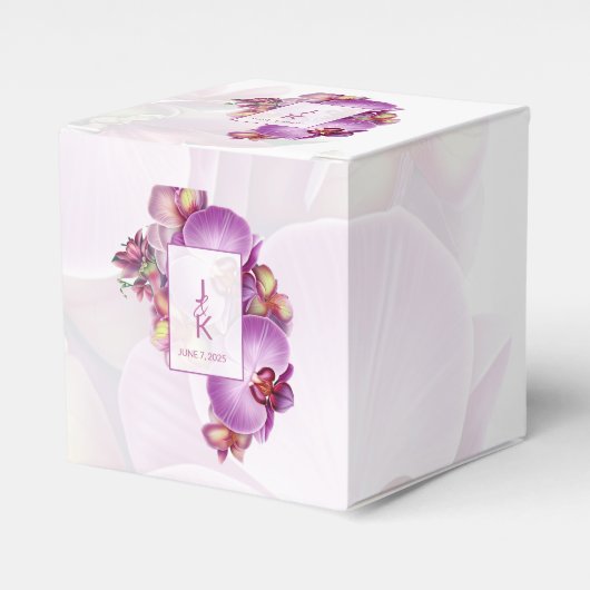 フローラ蘭結婚式の引き出物箱 フェイバーボックス (正面サイド)