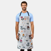 フローラ虹：手描きシームレスなテクスチャ エプロン (着用した状態)