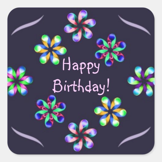 フローラ蛍光 スクエアシール (正面)