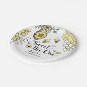 フローラ蜂の巣甘い蜂1st誕生日 ペーパープレート (アングル)