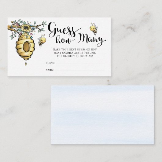 フローラ蜂の巣蜂蜜スイートビー推測する数 エンクロージャーカード (正面/裏面)