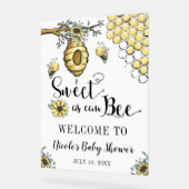 フローラ蜂の巣蜂蜜スイートビー赤ちゃんシャワーへようこそ アクリルサイン (傾斜)